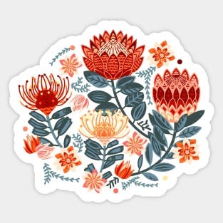 Protea Chintz - Navy Sticker